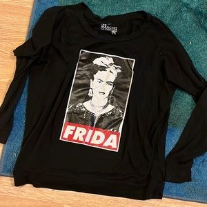 Frida Kahlo Black Long Sleeve Tee